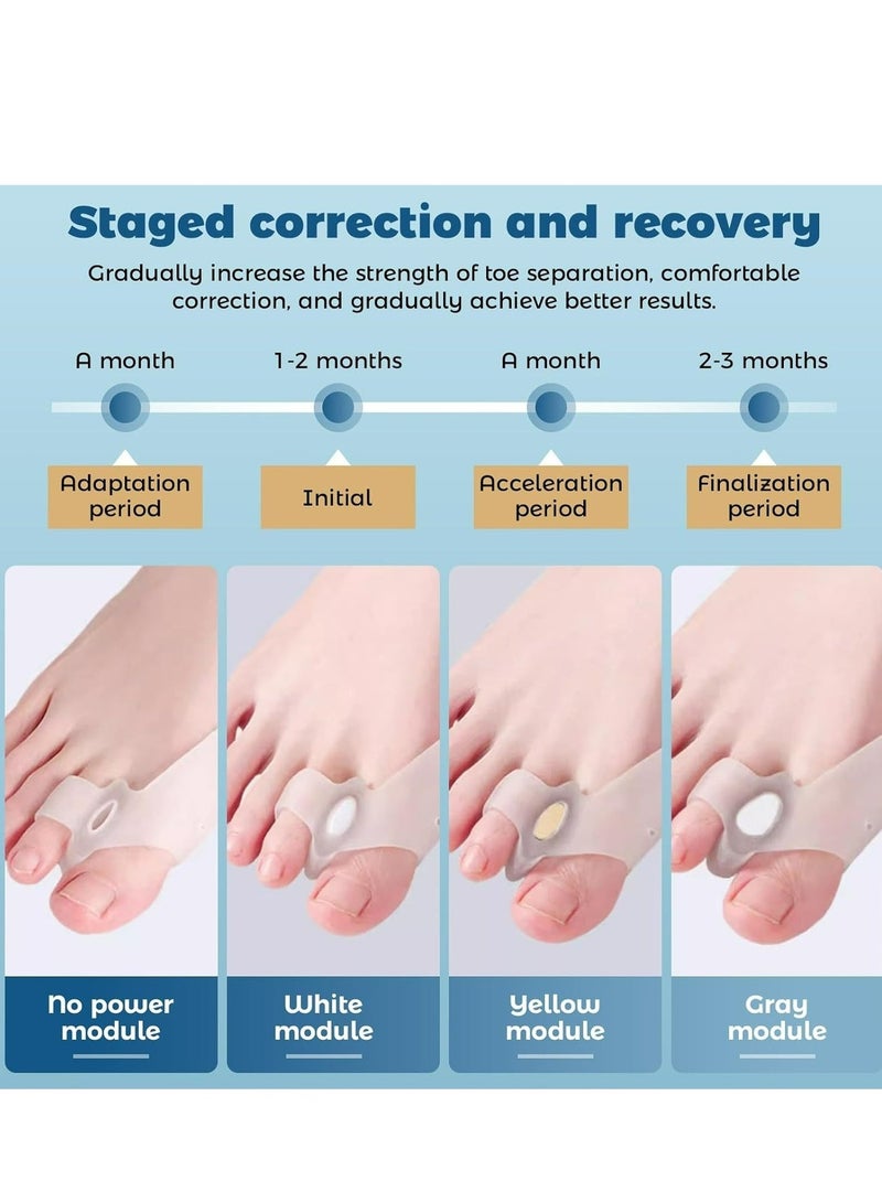 مجموعة مصحح عظم الإصبع الكبير قابل للتعديل وفاصل أصابع القدم للرجال والنساء لتخفيف ألم الأصابع - Image 4